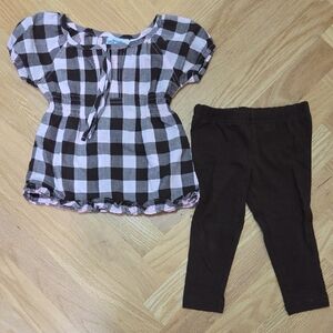 Kids Checkered Top and Leggings Set